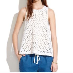 Madewell Starstitch Eyelet White Sleeveless Tops